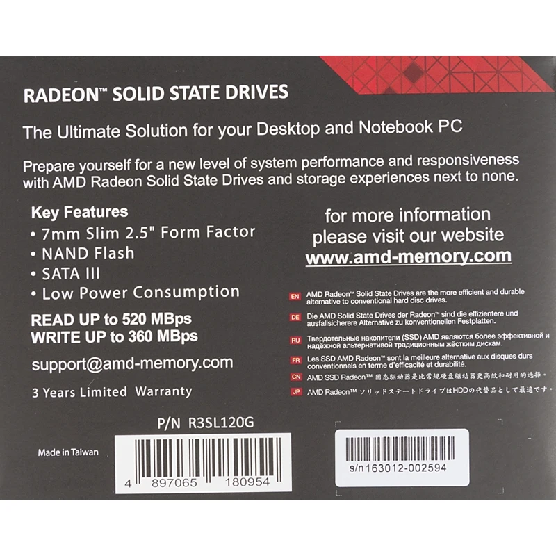 Накопитель SSD AMD SATA III 120Gb R3SL120G Radeon R3 2.5"