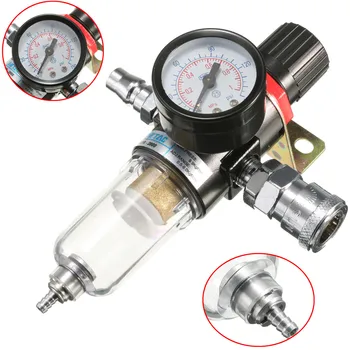 

1/4'' Air Compressor Filter 30-120PSI 40micron Air Filter Regulator Combination Lubricator Filtration Pneumatic Part Tool Kits