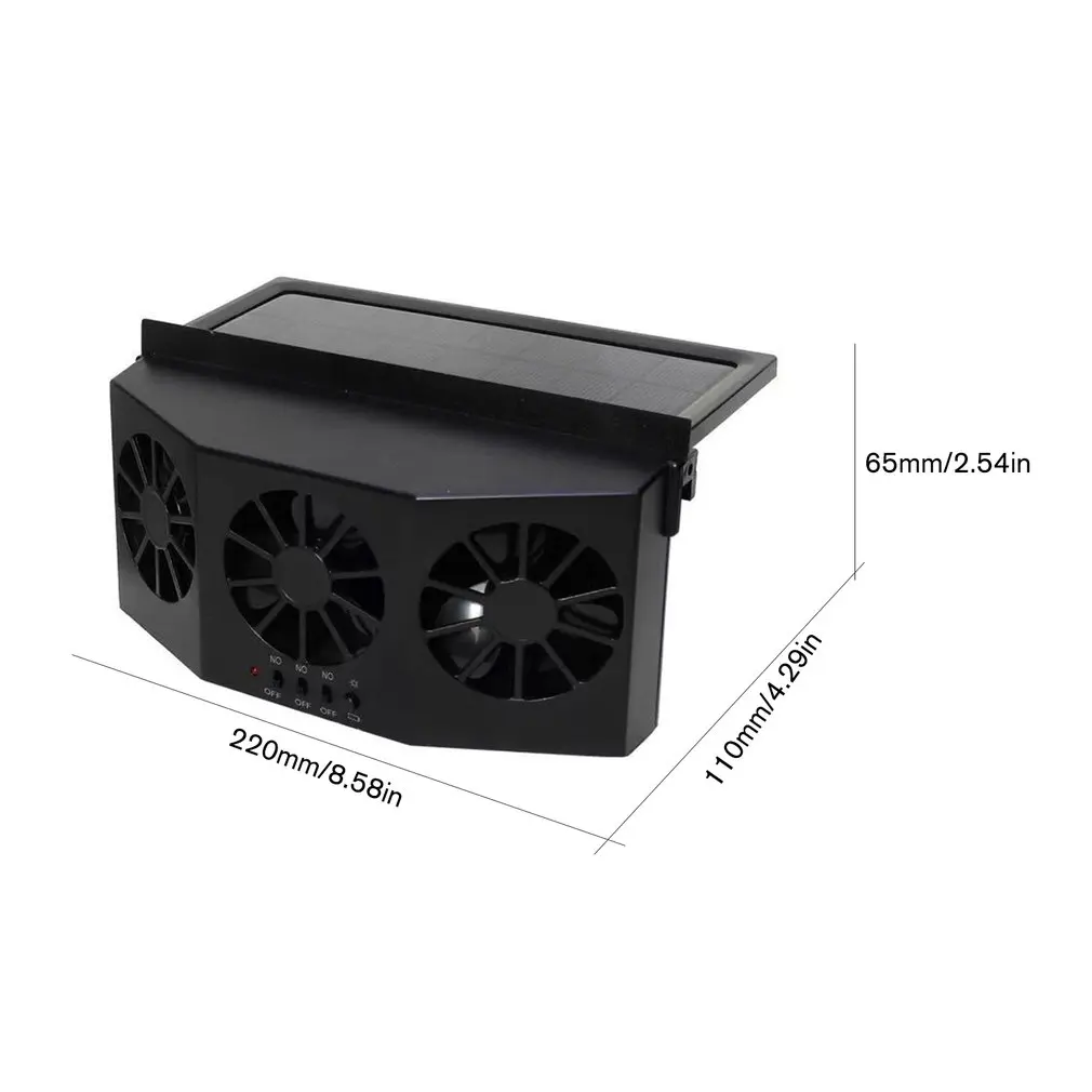 3 кулер Автомобильный Вентилятор солнечной энергии охладительный воздуховод вытяжной портативный, безопасный автомобильный охладитель