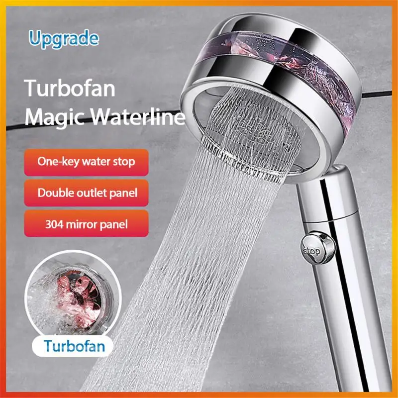 Adjustable Jetting Turbocharged Shower 8K Mirror Magic Small Waist Holes Head High Pressure Spray Nozzle Bathroom Fixture | Обустройство