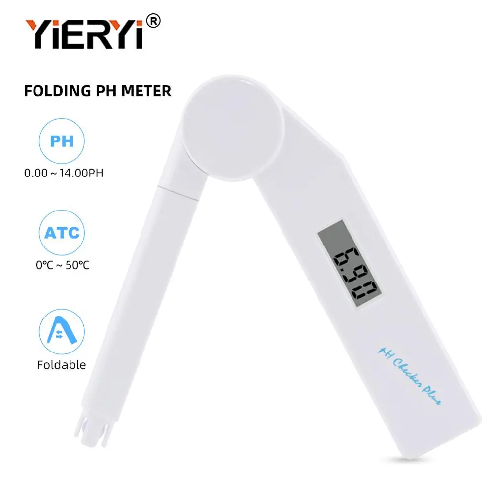 

yieryi Digital PH Meter Folding with 0-14 PH Measurement Range for Household Drinking, Pool and Aquarium Fruits and vegetables