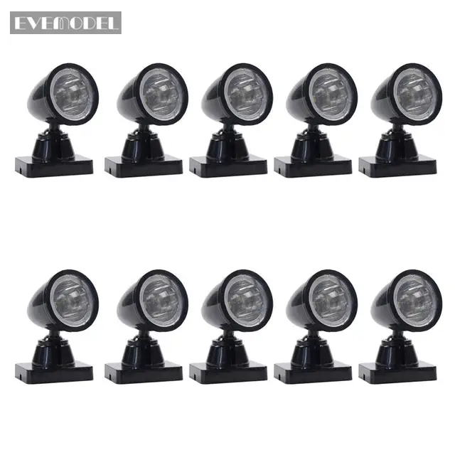 10pcs Model Railway O Scale 1:50 Christmas Lamp Spotlight Flood Lights LEDs LYC18