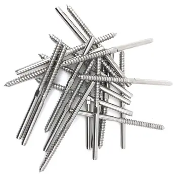 

TOP Lag Screw Stud Thread Fitting Terminal, 1/8 inch Cable Railing Hardware Stainless Steel 316 Marine Grade 20 Pack