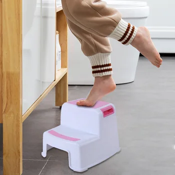 

2 Step Stool Toddler Kids Stool Toilet Potty Training Slip Resistant for Bathroom Kitchen TUE88