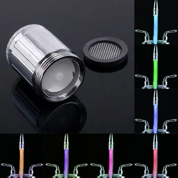 

Home Bedroom LED Water Faucet Creative LED Light Shower Head Water Romantic 7 Color Change Bath Home Bathroom Glow Lamps New