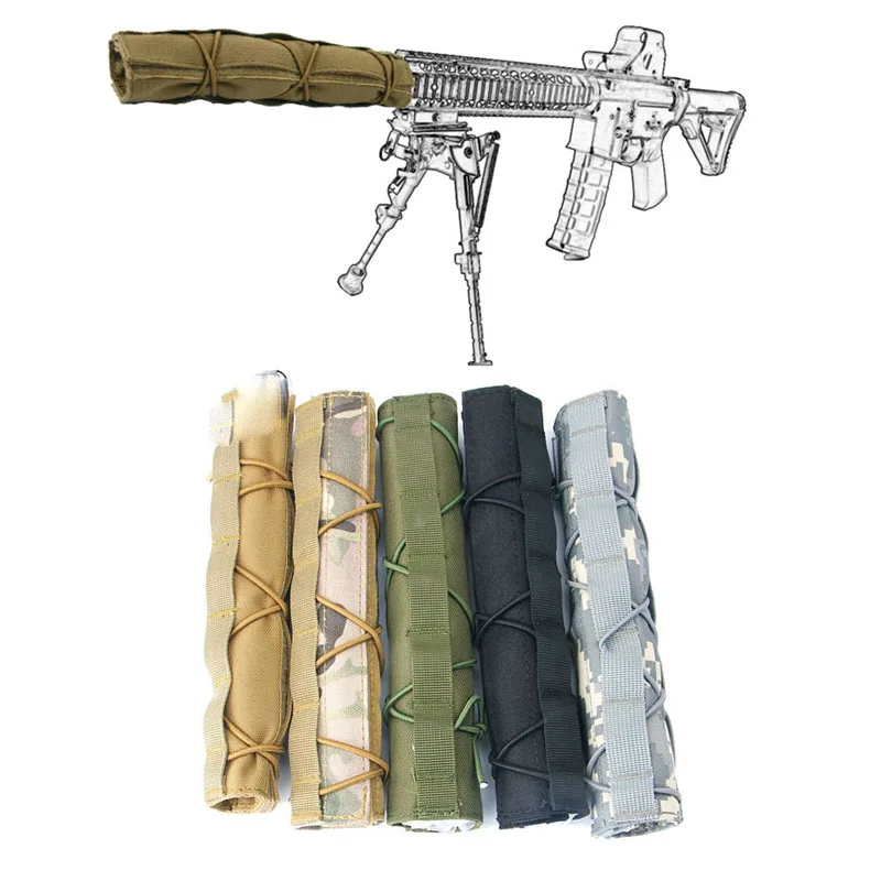 Airsoft 22cm Silencer Suppressor Cover Mirage Heat Shield Sleeve Military Protective Holster Case Hunting Accessories | Спорт и