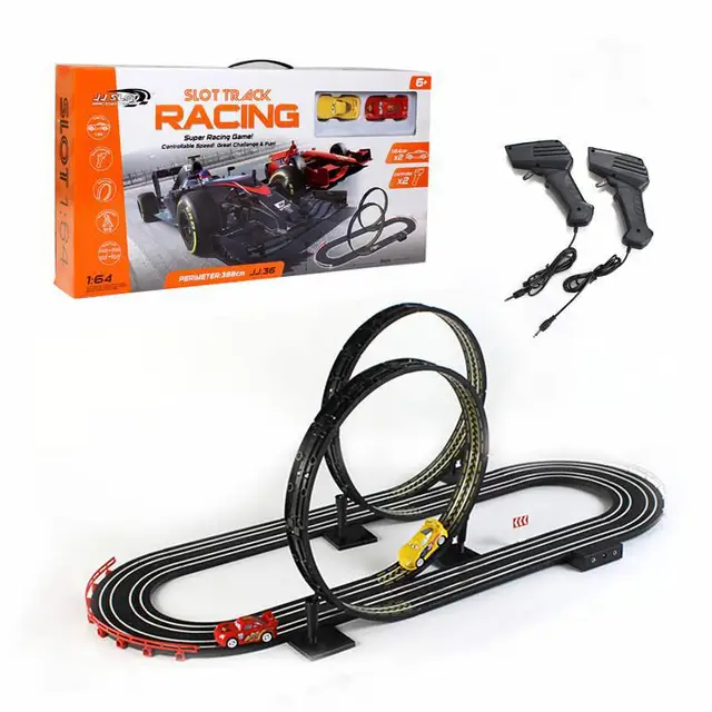 1:64 Electric Railway Track Car Toy Profession Autorama Double Circuit Slot Car Race Track Children's Educational Game Toys 1