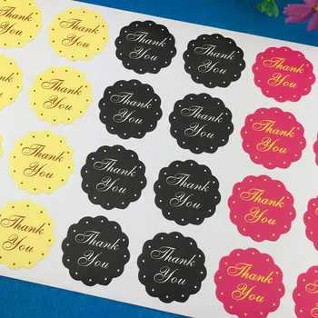 

500PC/Lot 3Colors Mixed Flower-shaped"Thank you" Sticker Labels Packing Adhesive Label Sealing StickersFor tips/box/jewelry/bag