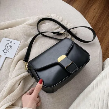 

Women Solid Color Pu Leather Crossbody Bags For Women 2020 Casual Female Shoulder Messenger Bag Lady Handbags Totes Bag Purse
