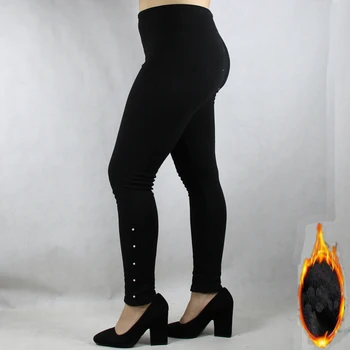 

Shikoroleva Leggings Women Cotton Black Winter Warm Fleece Thick Peral Jeggings Plus Size 7XL 6XL 5XL XS Legins
