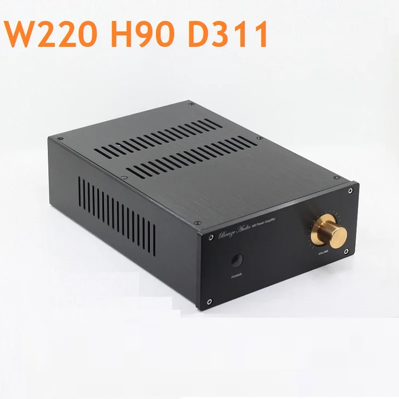 

DAC Decoder Shell Gold Knob Power Amplifier Chassis DIY Preamp Housing Anodizing Aluminum Vent Hole Headphone PSU W220 H90 D311