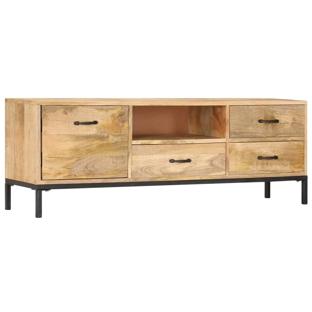 

Mid Century Living Room Tv Stands Good Solid Mango Wood Stands with 5 Drawers 1 CD Shelves Midia Cabinet Table for TV 130x30x45