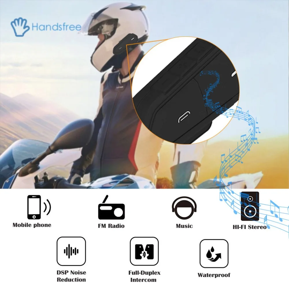 Мотоциклетный шлем гарнитура беспроводная водонепроницаемая гарнитура Hands-Free fm-радио стерео IP54 Водонепроницаемый Дизайн Широкая совместимость s18