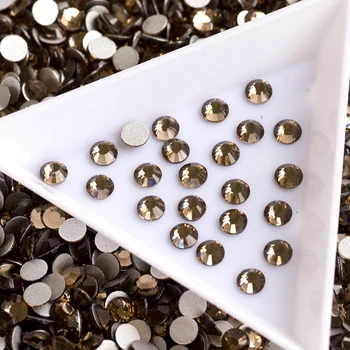 

YANRUO 1440pcs SS20 Smoked Topaz Rhinestone Crystal Nails Accessories for Manicure DIY Nail Art Decorations