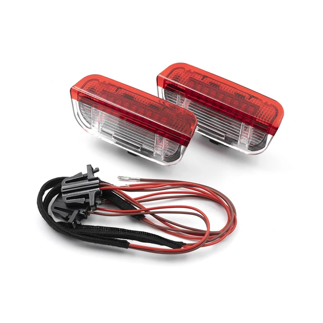 Luci LED Porta Per VW Golf, Passat, Tiguan - Proiettore Benvenuto Bianco/Rosso, Plug And Play