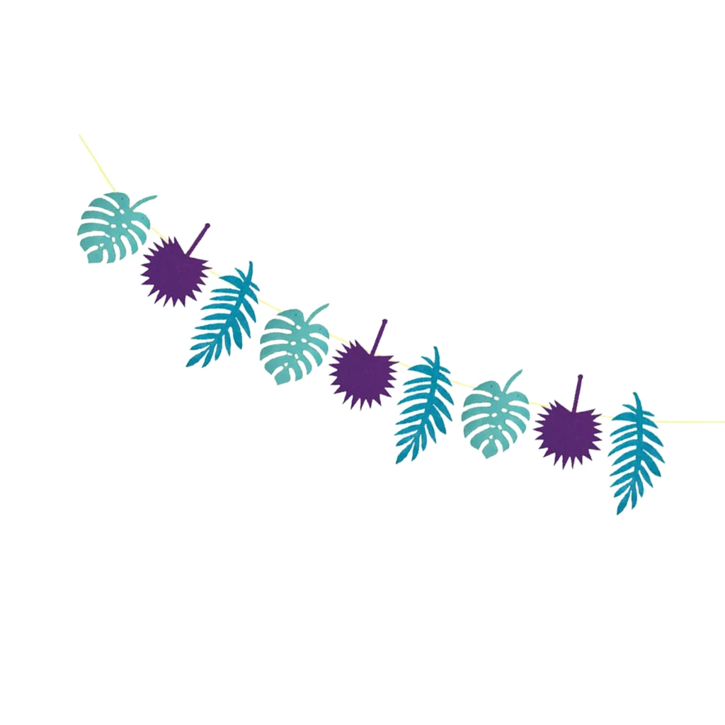Hawaiian Tropical Leaves Bunting Banner Summer Beach Party Sign Garland 3 Meters