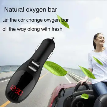 

Vehemo Current Digital Display Air Purifier USB Charger Car Car Charger Refreshment Dual USB Charger for Electronics Adapter