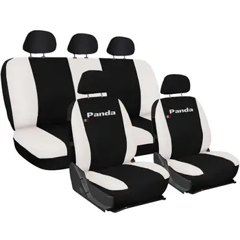 

COPRISEDILI FIAT PANDA IN ECOPELLE CON POSTERIORE INTERO NERO / BIANCO