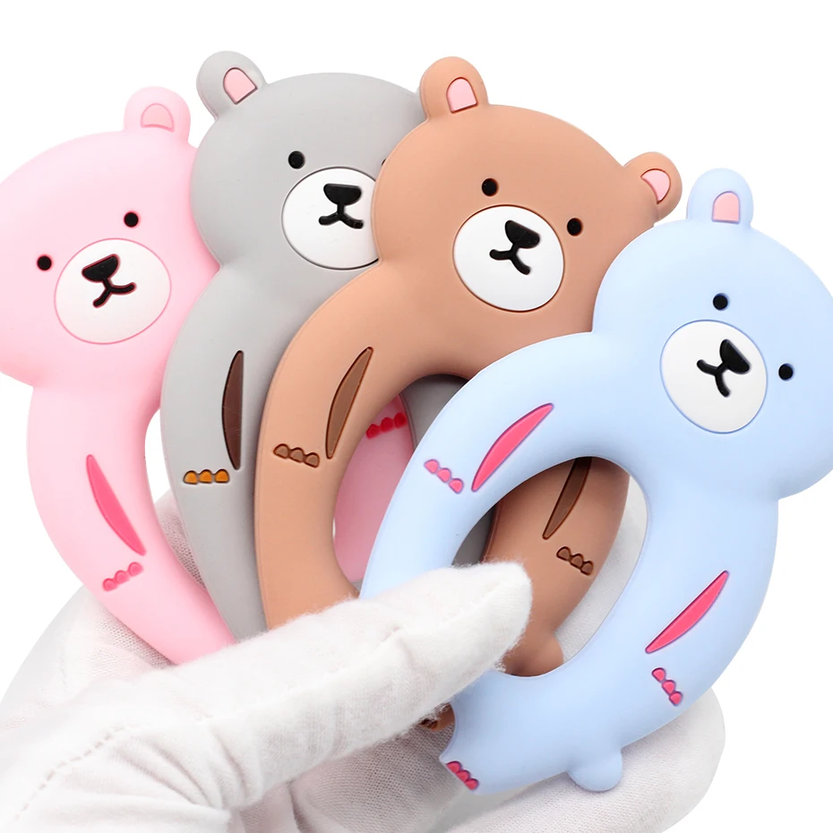 Детские Силиконовые Прорезыватели для зубов DIY животных Прорезыватель зубов "медведь" против грызунов нового дизайна жевать детские игрушки Прорезыватели для зубов в форме c логотипом отличный подарок для малышей игрушка 1 шт