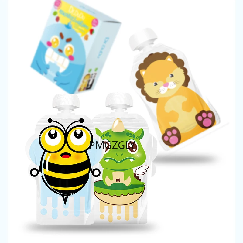 Baby Food Storage Containers Food Pouch 8pcs Double Zipper Baby Food Storage Pouch BPA-Free Reusable Sealed Complementary Food Pouch Homemade Puree Pulp Storage Bag