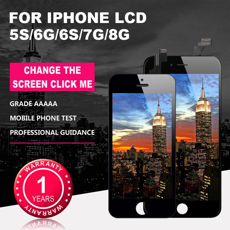 

AAAA para For iPhone 5S 6G 6S LCD con perfecto 3D MONTAJE DE digitalizador con Pantalla tбctil para iPhone 7G Pantalla 8G