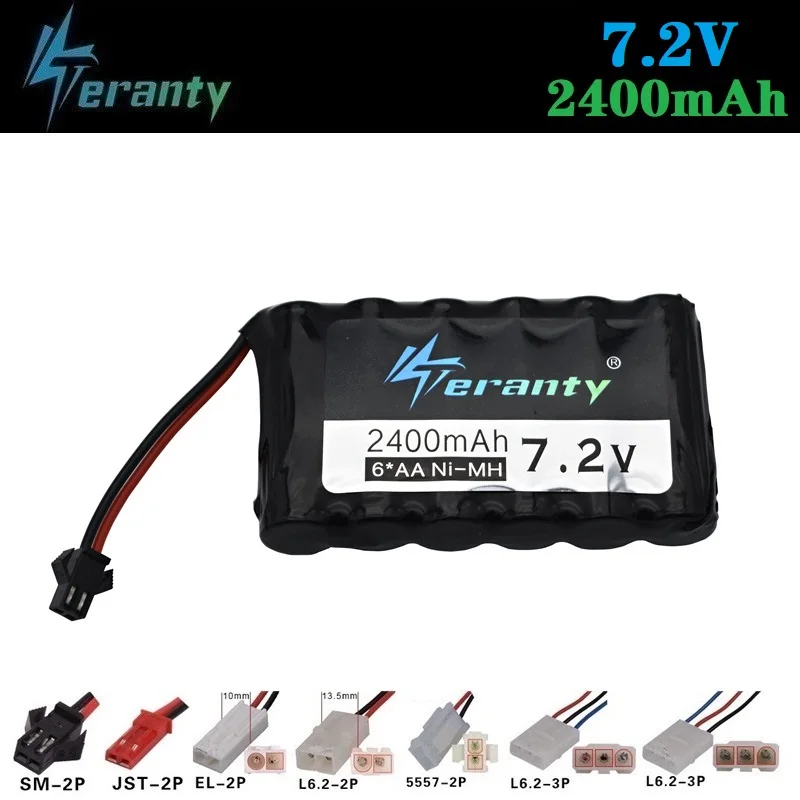 Teranty 7,2 v 2400mah NIMH аккумулятор 7,2 v Ni-MH аккумулятор для радиоуправляемых игрушек, автомобилей, лодок, пистолета, танка, грузовиков, поездов, радиоуправляемая игрушка, Модель аккумулятора 1 шт