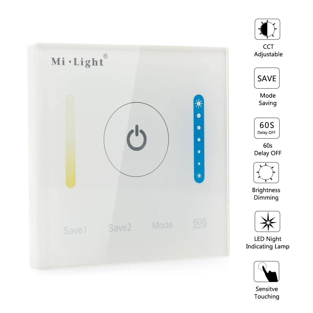 P2 Mi Light Touch Switch Panel LED Dimmer Controller for Strip Lighting