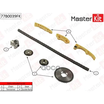 

Set of timing chain Opel Vectra C/Astra G 2.2i 16v z22se 02-11 masterkit art. 77b0039fk