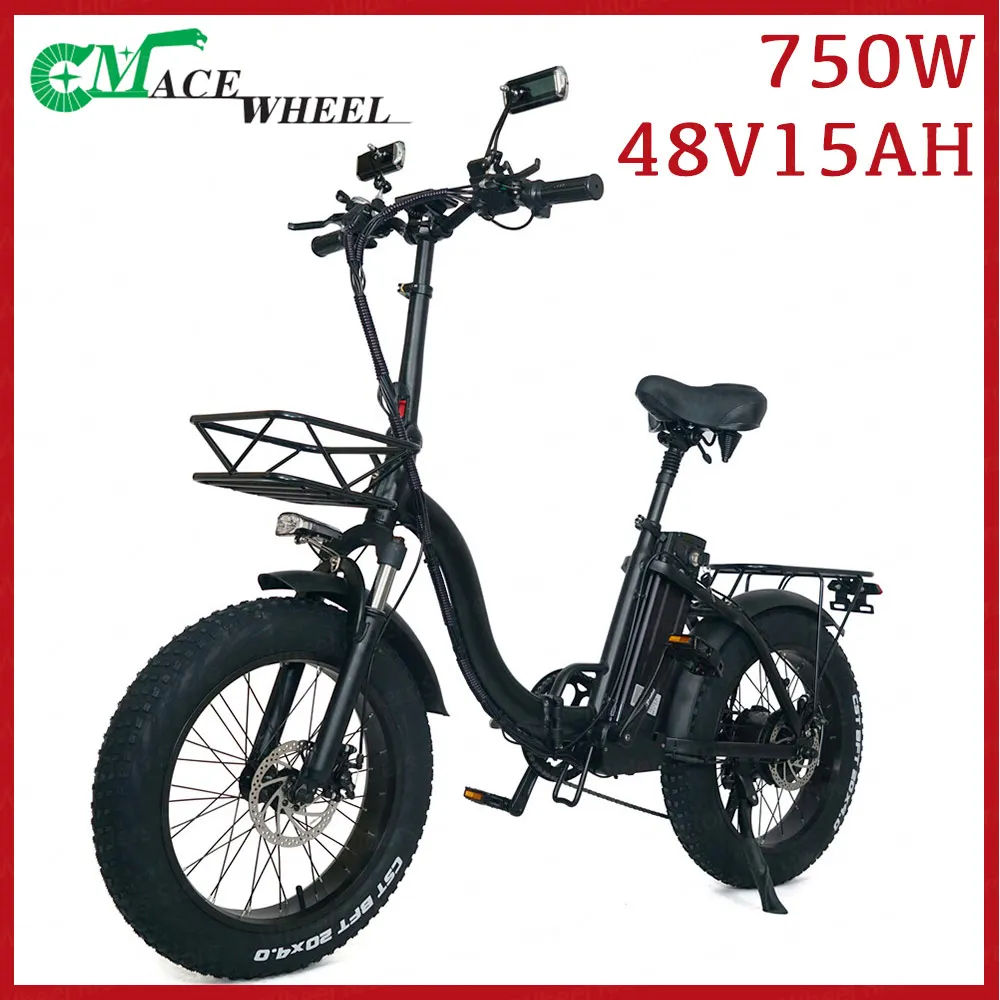 CMACEWHEEL Y20 E bike Electric Bike Bicycle 750W 48V 15Ah Foldable Five