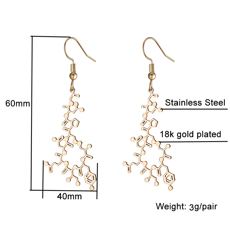 Химическая молекулярная Структура науки женская подвеска из нержавеющей стали