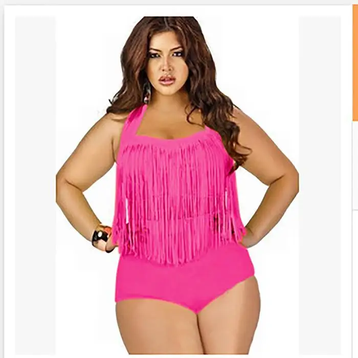 Women Large Size Beachwear Solid Color High All Seasons Casual Beach, Vacation, Swimming Waist Split Swimsuit