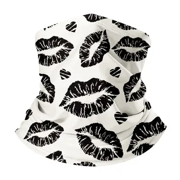 

Neck Scarf Ring For Ladies Lips Pattern Women Magic Scarf Anti Dust Headband Windproof Face Mask Wristband Hijab Chiffon