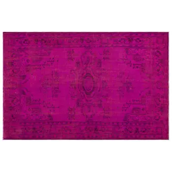 

Handmade Fuchsia Vintage Overdyed Turkish Area Rug 180x282 Cm-5'11''X9'3''