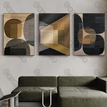 

Geometric Art Poster Dark Shape Still Life Canvas Painting Wall Art Home Decoration for Living Room and Bedroom Frameless Style