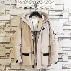 2019 Высококачественная зимняя куртка мужская плюс размер 4XL Толстая теплая парка с капюшоном Повседневная мужская хлопковая куртка