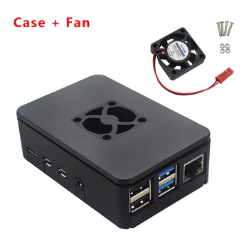 

Raspberry Pi 4 ABS Case Plastic box Black Protective Enclosure Shell support cooling fan for Raspberry Pi 4 Model B