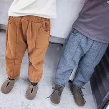 Г., новые зимние теплые повседневные штаны в Корейском стиле для мальчиков и девочек Детские теплые вельветовые штаны в модном стиле