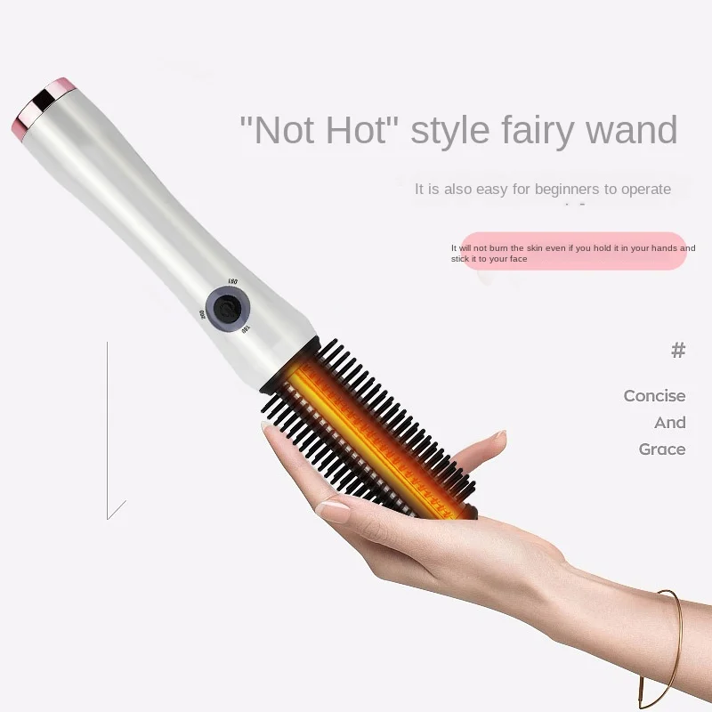 

Mini USB Recharge Curly Hairs Comb Wireless Hair Curling Iron Hair Straightener Curler Cordless Straightening Curling Comb Tool