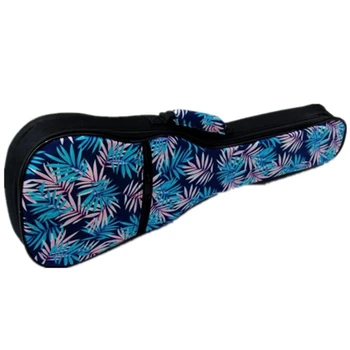 

Vintage Soprano Concert Tenor Ukulele Soft Bag Blue Leaves Case Gig Padded Pattern Creative Gifts Kids Girl Boy