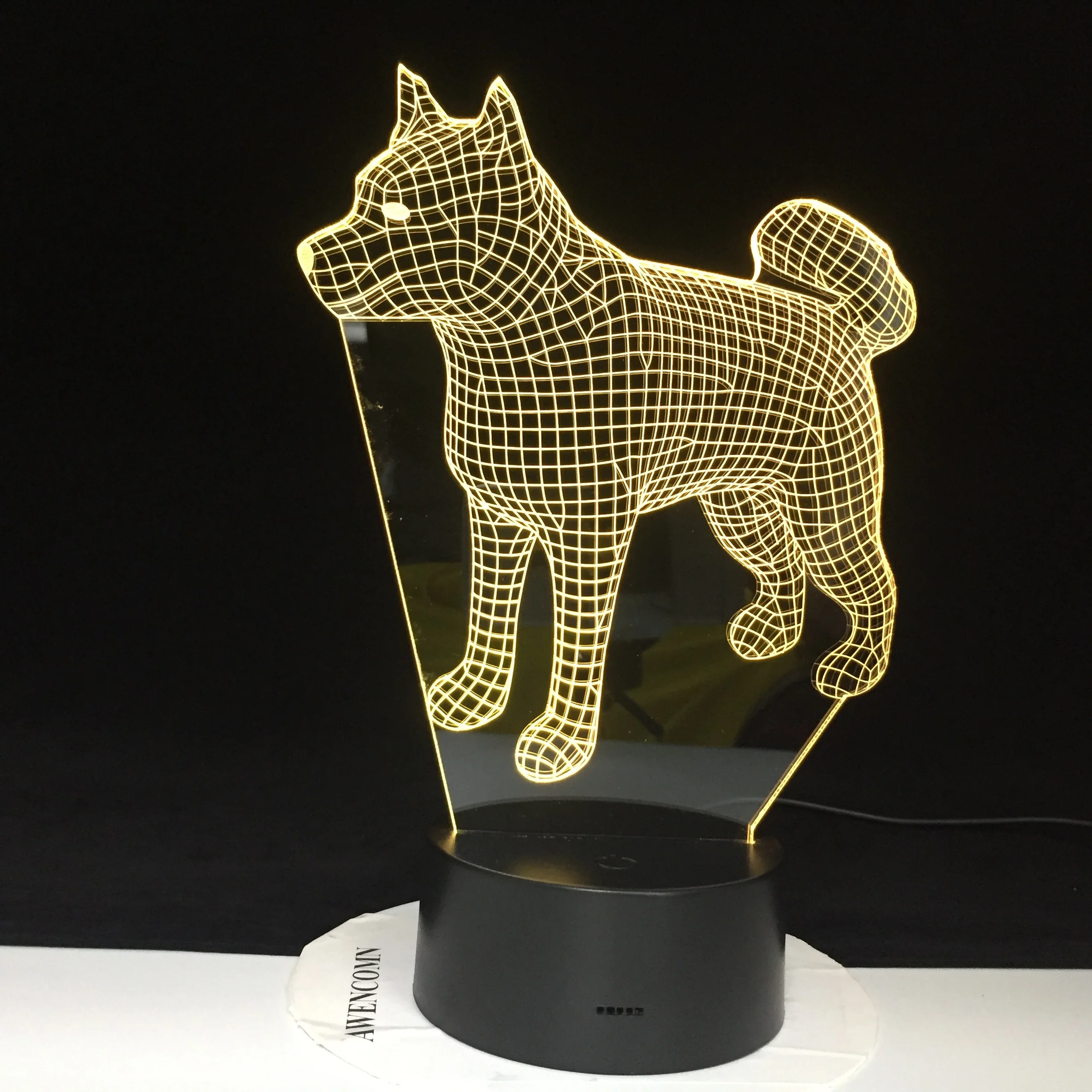 Husky собака ночник 3D светодиодный Иллюзия 7 цветов Изменение комнаты декоративная лампа Детский комплект настольная лампа прикроватная Прямая поставка 1910