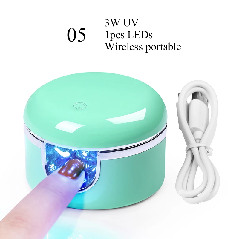 BORN PRETTY 3 Вт Сушилка для ногтей Monodactylism Светодиодный УФ-лампа USB черный красный цвет все УФ-гель отверждения маникюр Дизайн ногтей сушилка Маникюрный Инструмент - Цвет: 05