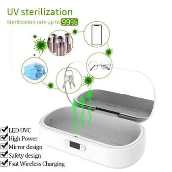 

UV Sterilizer Box Cell Phone UV Disinfection Wireless Charging Automatic UV Sterilizer for Mask glasses Mobile Phone earphone