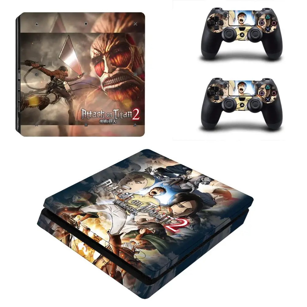 Attack on Titan 2 PS4 тонкие наклейки игровая станция 4 тонкие виниловые наклейки на кожу наклейки для playstation 4 Тонкая консоль и контроллер
