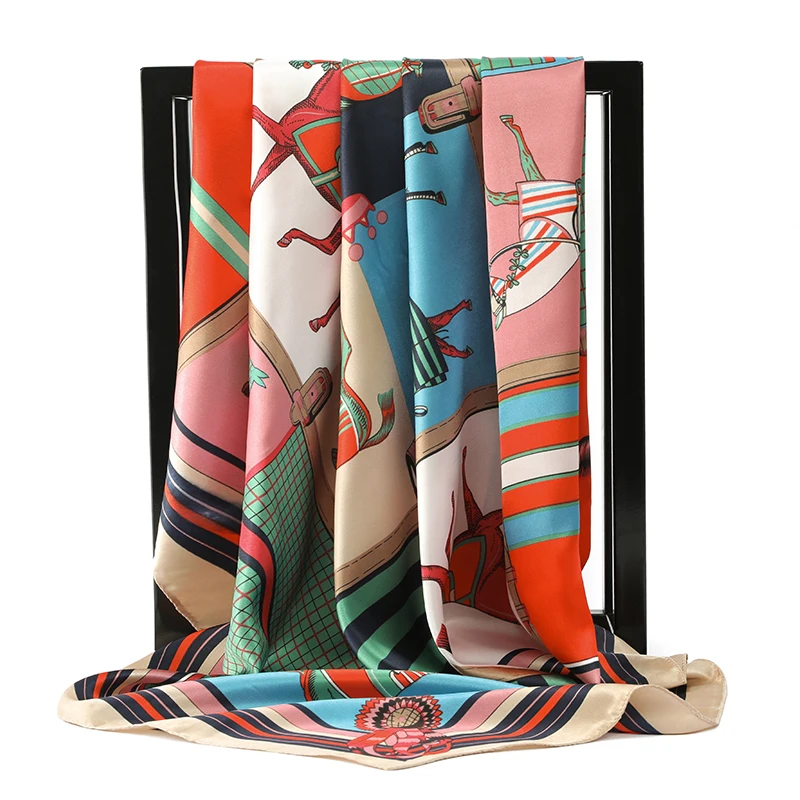 90*90cm luksusowa marka plac szalik moda plaża głowa kobiety Silk Wrap wiosna lato szal panie Foulard Bandanna tłumik hidżab 3 90*90cm luksusowa marka plac szalik moda plaża głowa kobiety Silk Wrap wiosna lato szal panie Foulard Bandanna tłumik hidżab 3