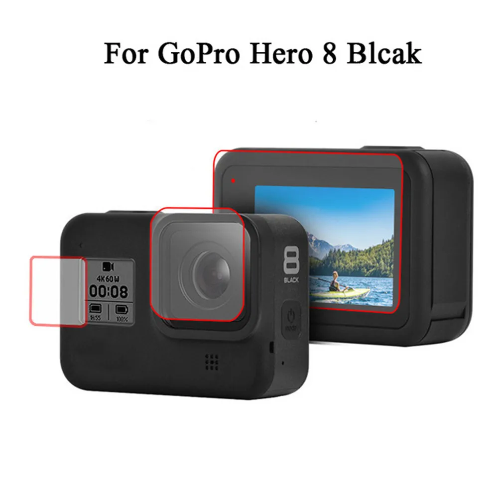 Защитный силиконовый чехол для GoPro Hero 8 Black протектор экрана из закаленного стекла