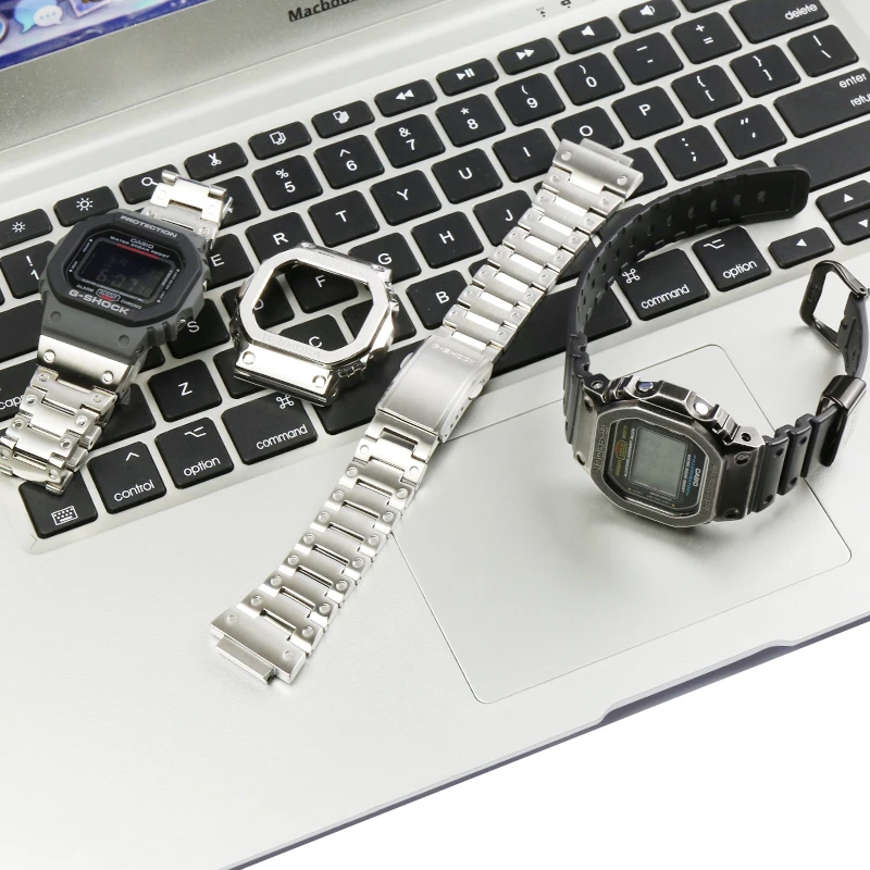 316l ステンレススチールと金属製の時計ケース,男性用と女性用,GW M5610,GW B5600,G SHOCK|時計バンド| -  AliExpress