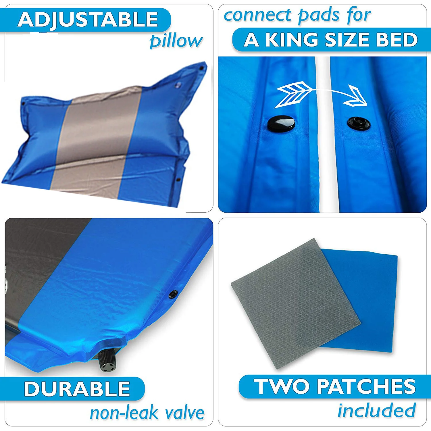 Rooxin Self Inflatable Sleeping Pad Camping Tent Mattress Air Bed Waterproof Thicken Sleeping Mat f
