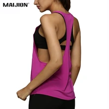 MAIJION майка без рукавов для бега с открытой спиной, сексуальные спортивные топы для фитнеса, свободная футболка для бега для йоги, женские спортивные рубашки