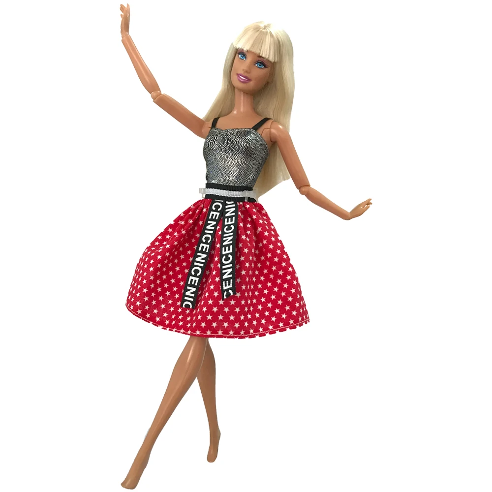 Nk vestido vermelho ondulado, saia fashion diária casual, acessórios de  roupa para boneca barbie, brinquedo de menina, 278d 3x, 1 peça - AliExpress