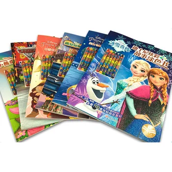 

Disney princess Coloring Book Children's Books Frozen Winnie Car mobilization Graffiti coloring book Puzzle Painting supplies